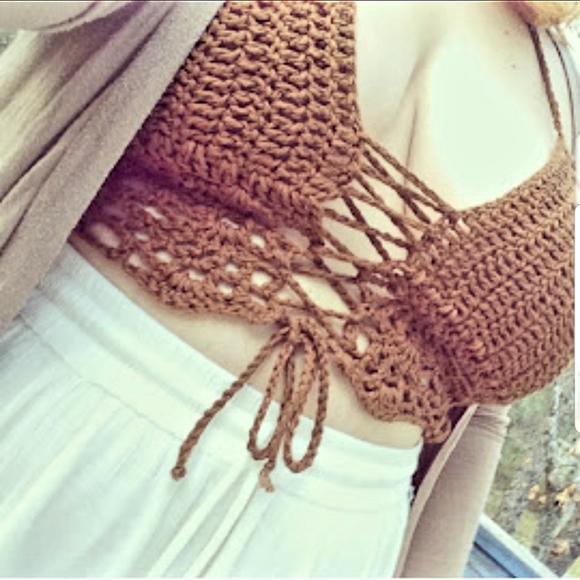 Maiden Mother Crochet Tops - Handmade (by me) Crochet Foxy Lace Halter